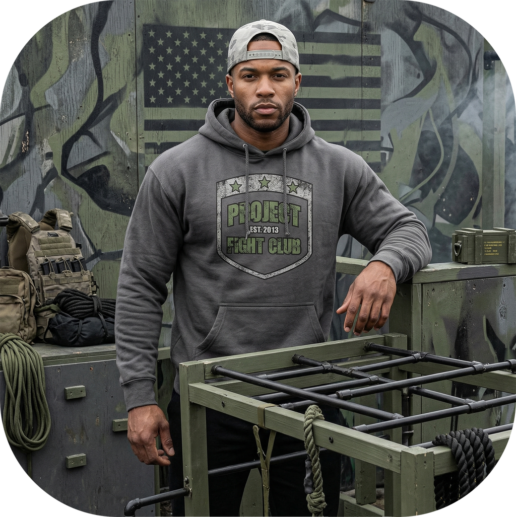 SOLID CHARCOAL HEAVYWEIGHT HOODIE - HONOR SOLDIERS & VETERANS