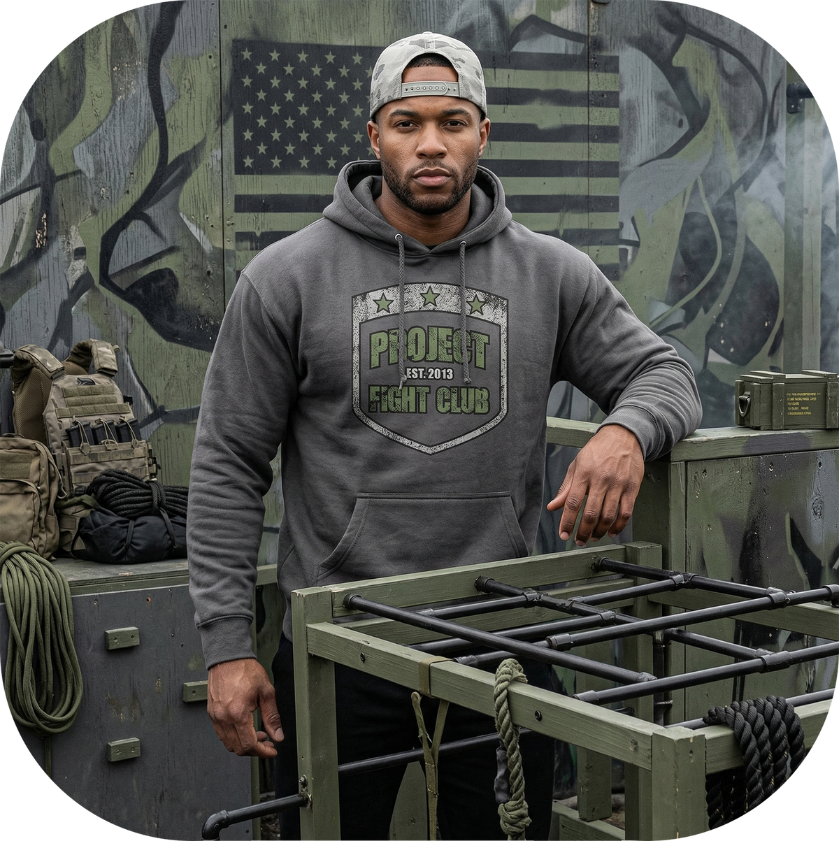 SOLID CHARCOAL HEAVYWEIGHT HOODIE - HONOR SOLDIERS & VETERANS