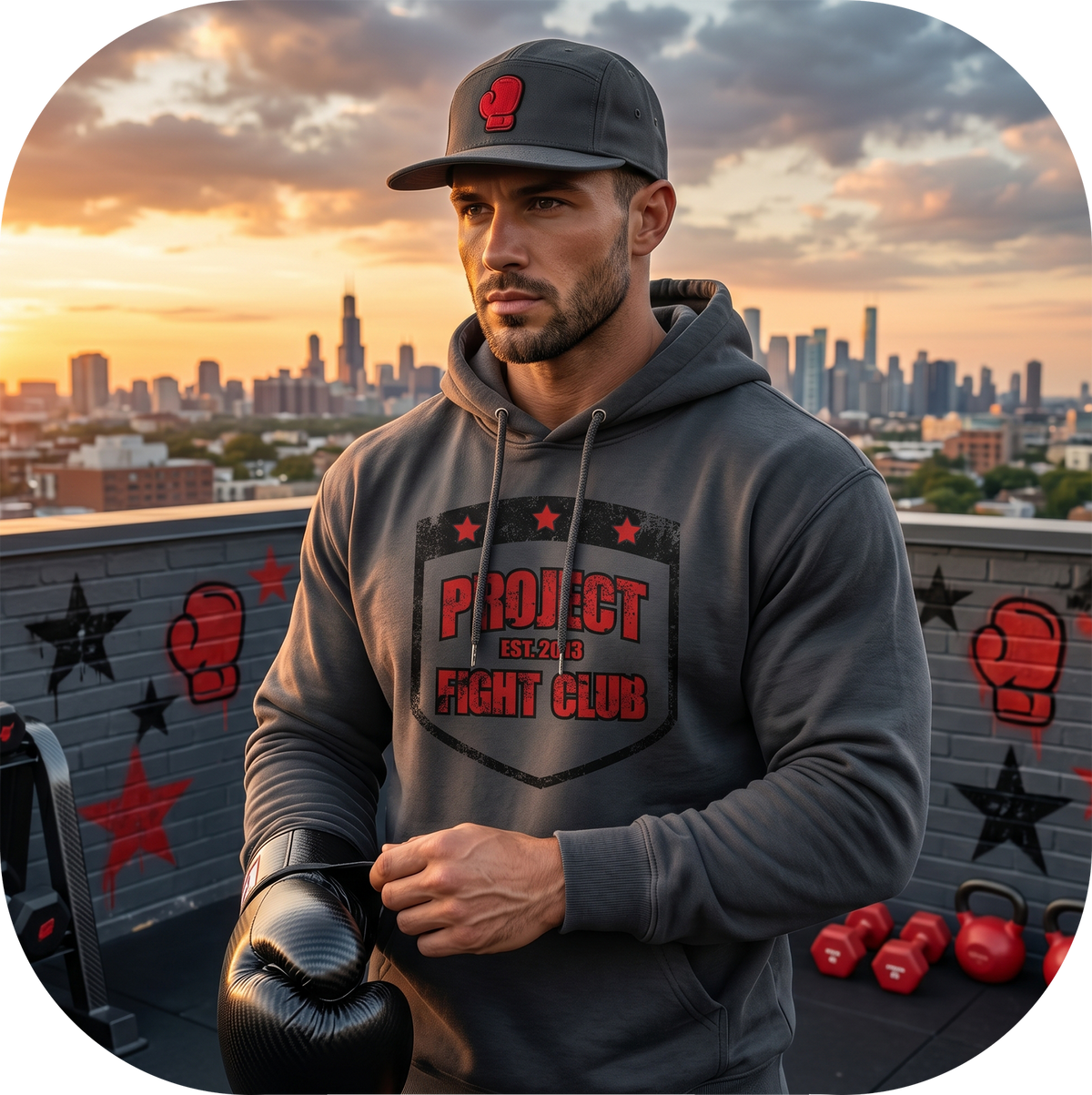 CHARCOAL HEAVYWEIGHT HOODIE - HONOR FIREFIGHTERS & EMTs