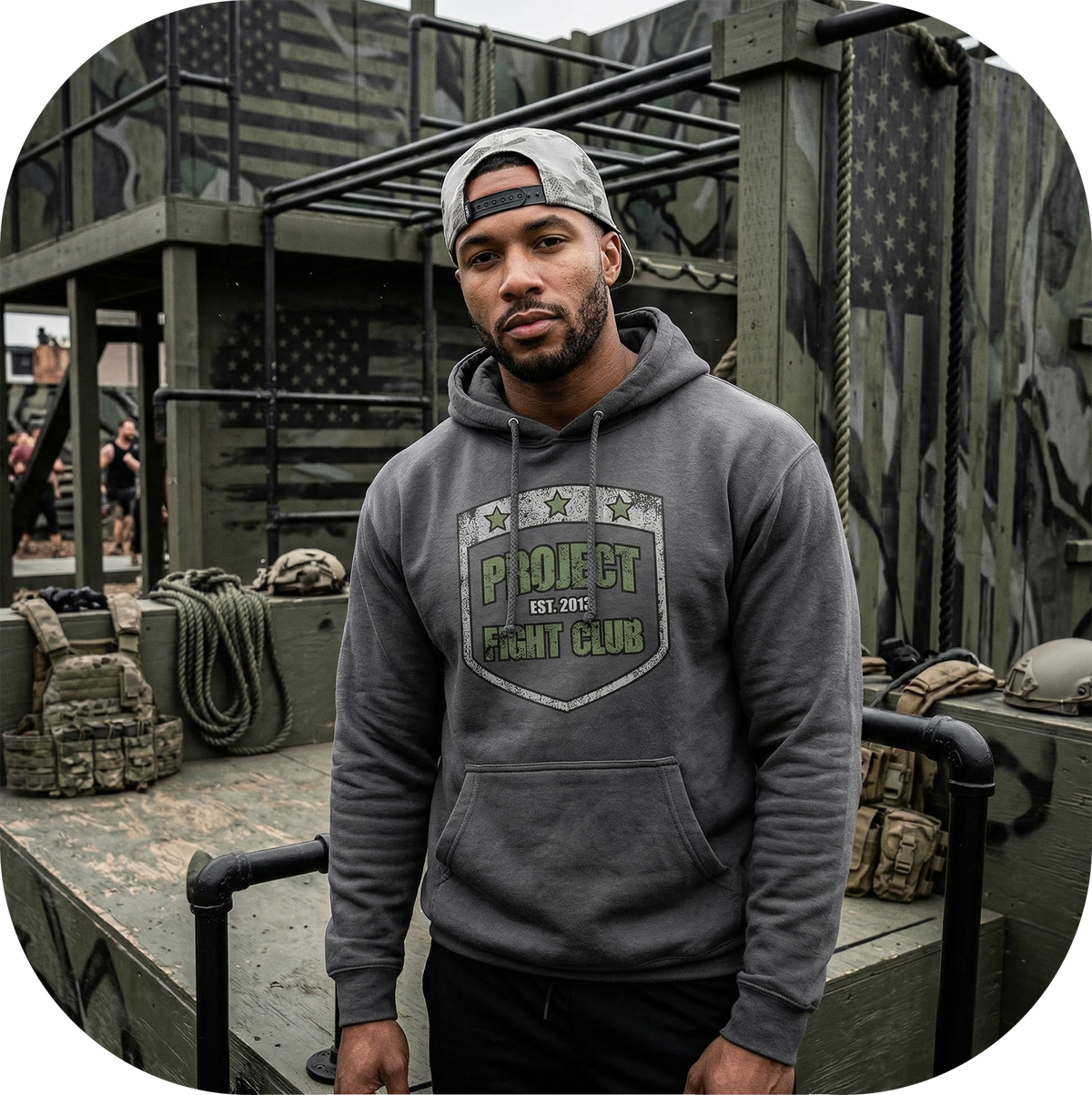 SOLID CHARCOAL HEAVYWEIGHT HOODIE - HONOR SOLDIERS & VETERANS