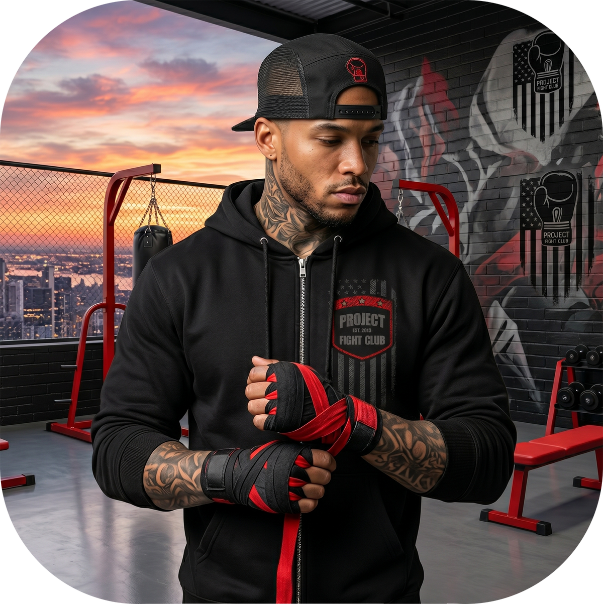 BLACK HEAVYWEIGHT ZIP HOODIE #2 - HONOR FIREFIGHTERS & EMTs