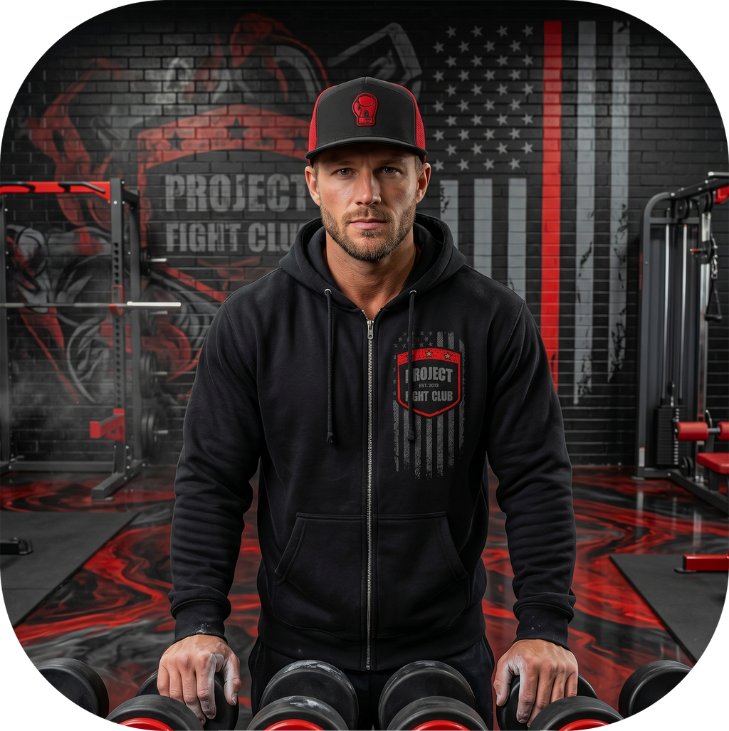BLACK HEAVYWEIGHT ZIP HOODIE #2 - HONOR FIREFIGHTERS & EMTs