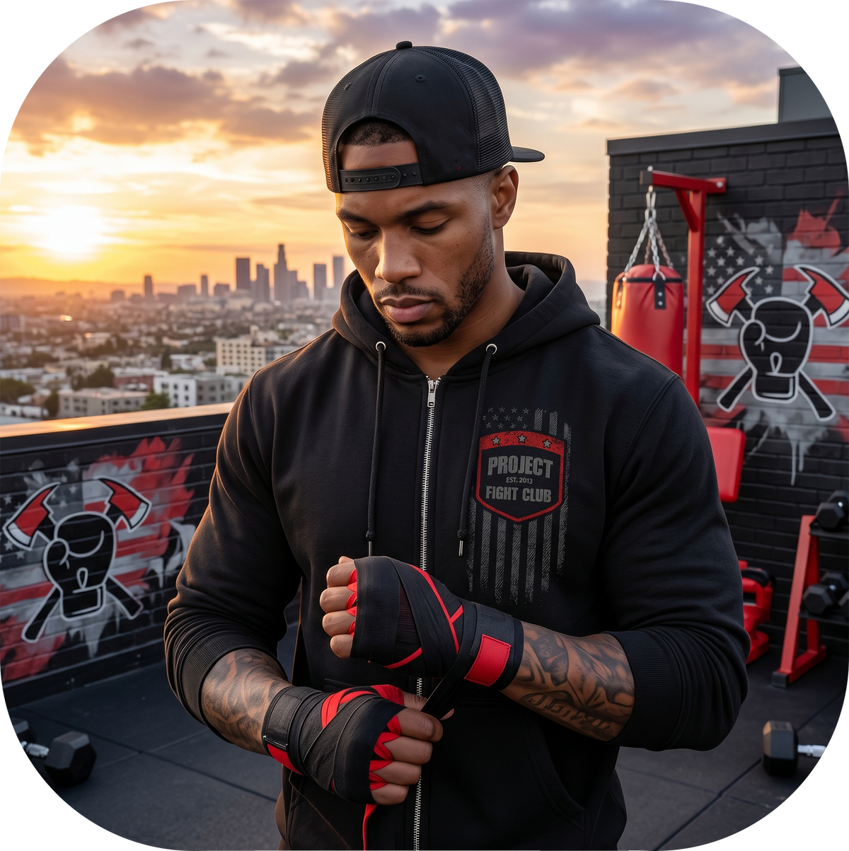 BLACK HEAVYWEIGHT ZIP HOODIE #2 - HONOR FIREFIGHTERS & EMTs