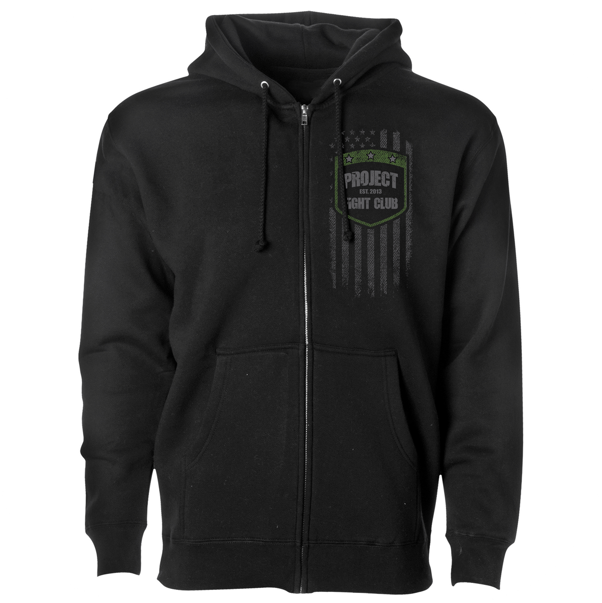 BLACK HEAVYWEIGHT ZIP HOODIE 2 - HONOR SOLDIERS & VETERANS