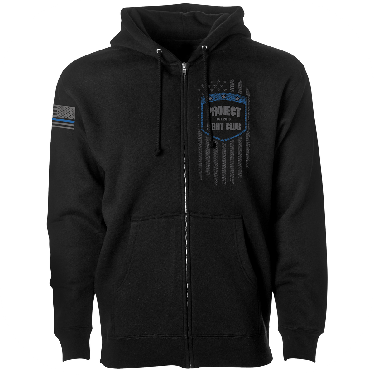 BLACK HEAVYWEIGHT ZIP HOODIE #2 - SUPPORT POLICE