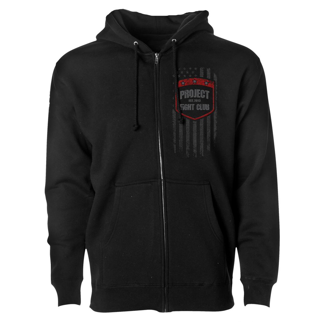 BLACK HEAVYWEIGHT ZIP HOODIE #2 - HONOR FIREFIGHTERS & EMTs
