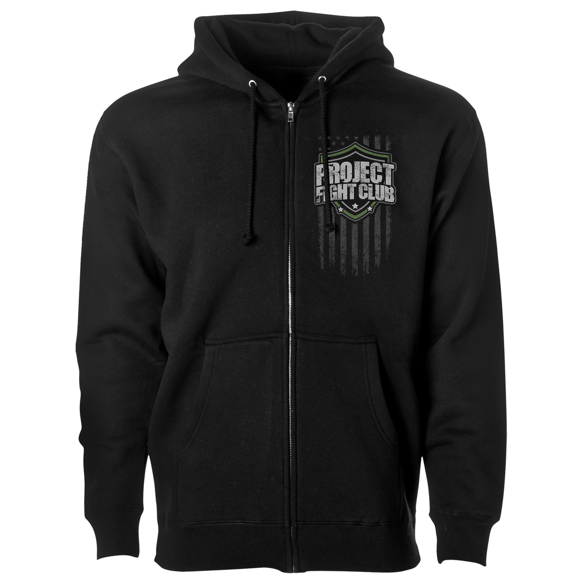 BLACK HEAVYWEIGHT ZIP HOODIE - HONOR SOLDIERS & VETERANS