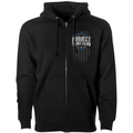 BLACK HEAVYWEIGHT ZIP HOODIE - SUPPORT POLICE