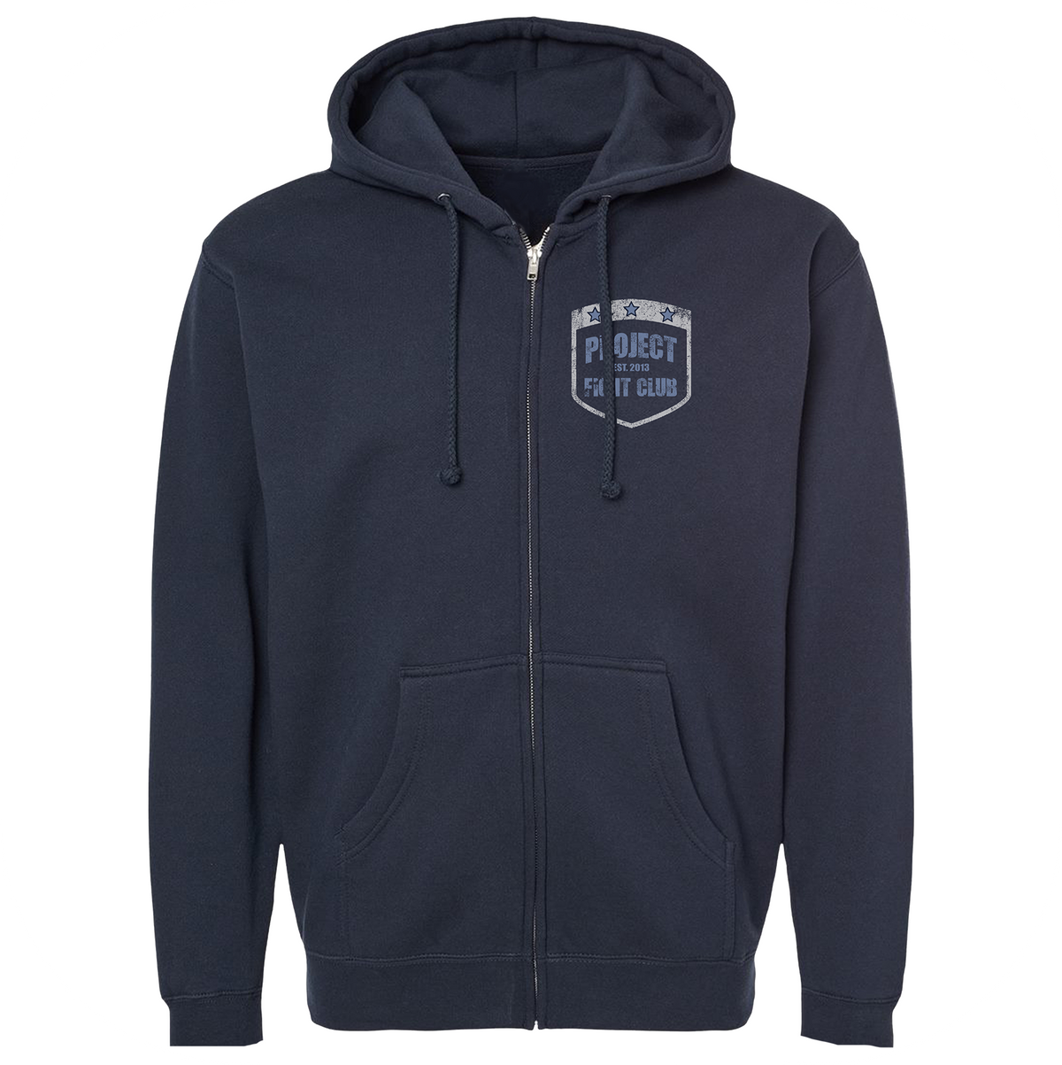 NAVY HEAVYWEIGHT ZIP HOODIE - SUPPORT POLICE