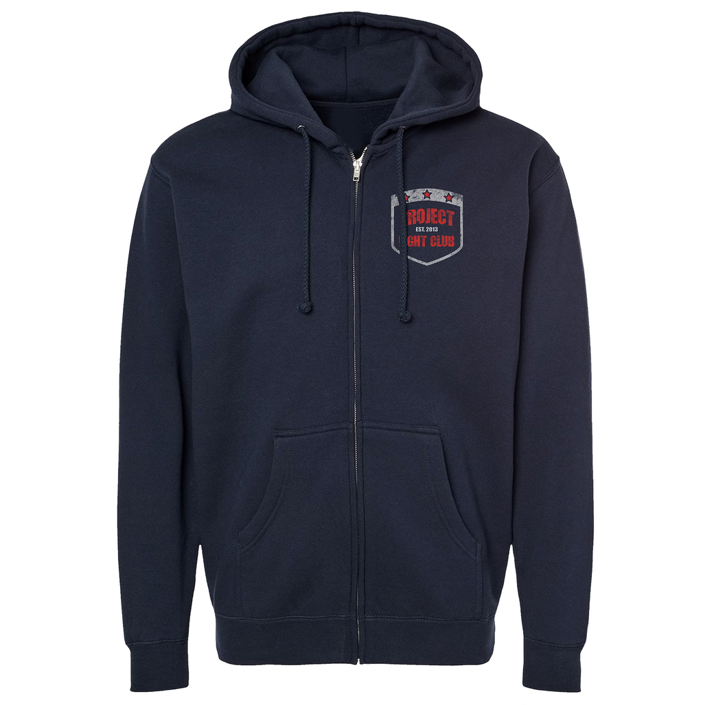 NAVY HEAVYWEIGHT ZIP HOODIE - HONOR FIREFIGHTERS & EMTs