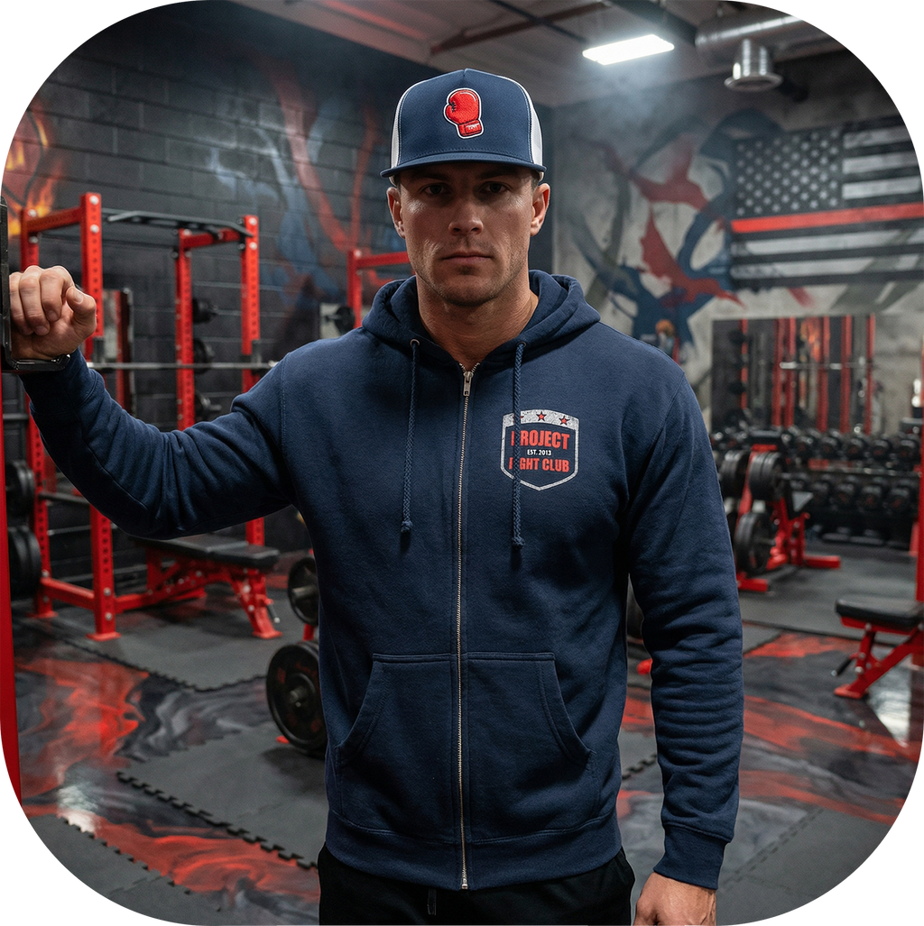 NAVY HEAVYWEIGHT ZIP HOODIE - HONOR FIREFIGHTERS & EMTs