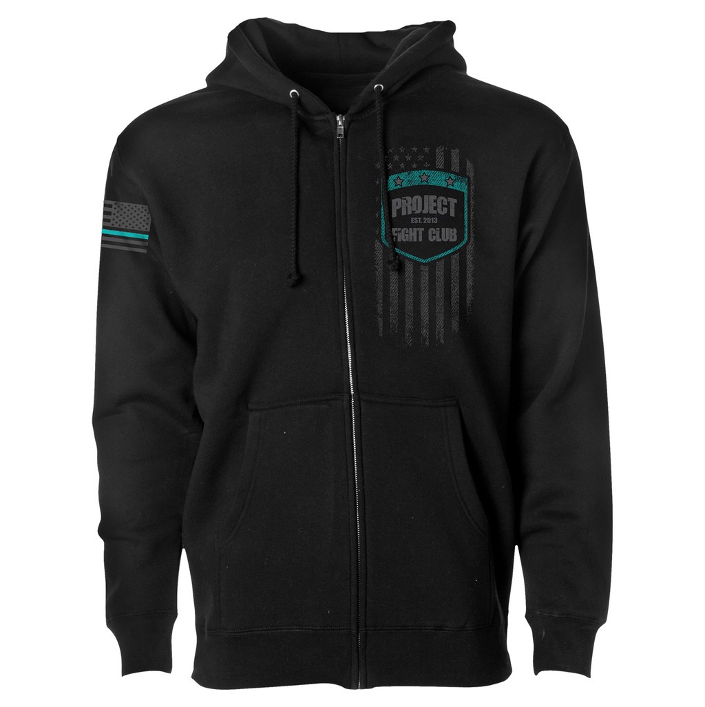 BLACK HEAVYWEIGHT ZIP HOODIE #2 - FIGHT ADDICTION