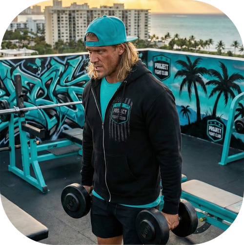 BLACK HEAVYWEIGHT ZIP HOODIE #2 - FIGHT ADDICTION
