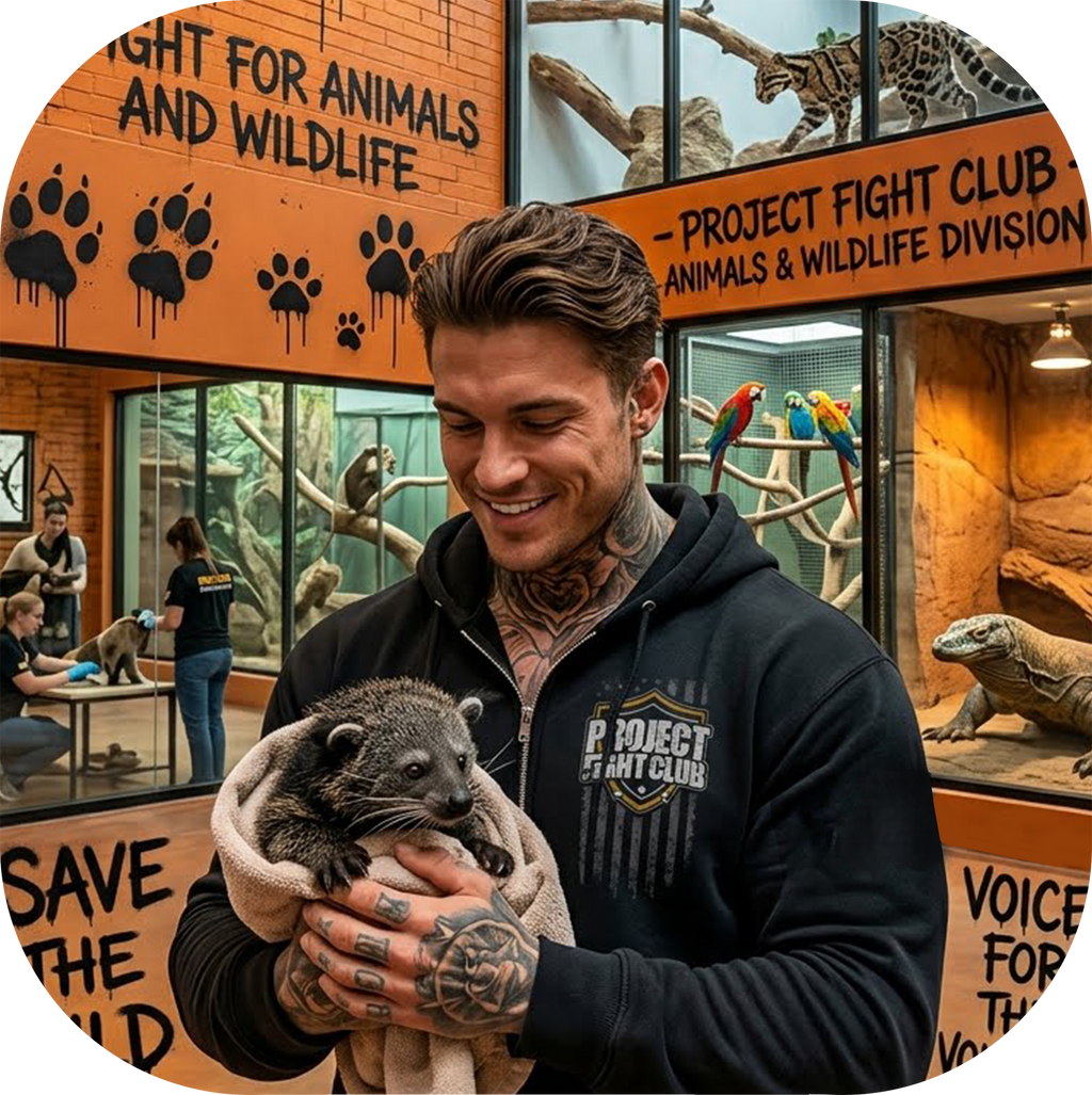 BLACK HEAVYWEIGHT ZIP HOODIE - PROTECT ANIMALS & WILDLIFE