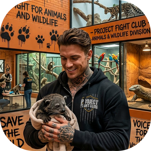 BLACK HEAVYWEIGHT ZIP HOODIE - PROTECT ANIMALS & WILDLIFE