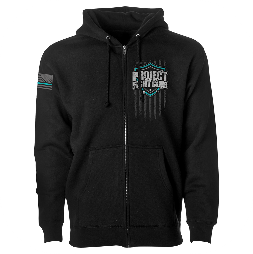 BLACK HEAVYWEIGHT ZIP HOODIE - FIGHT ADDICTION