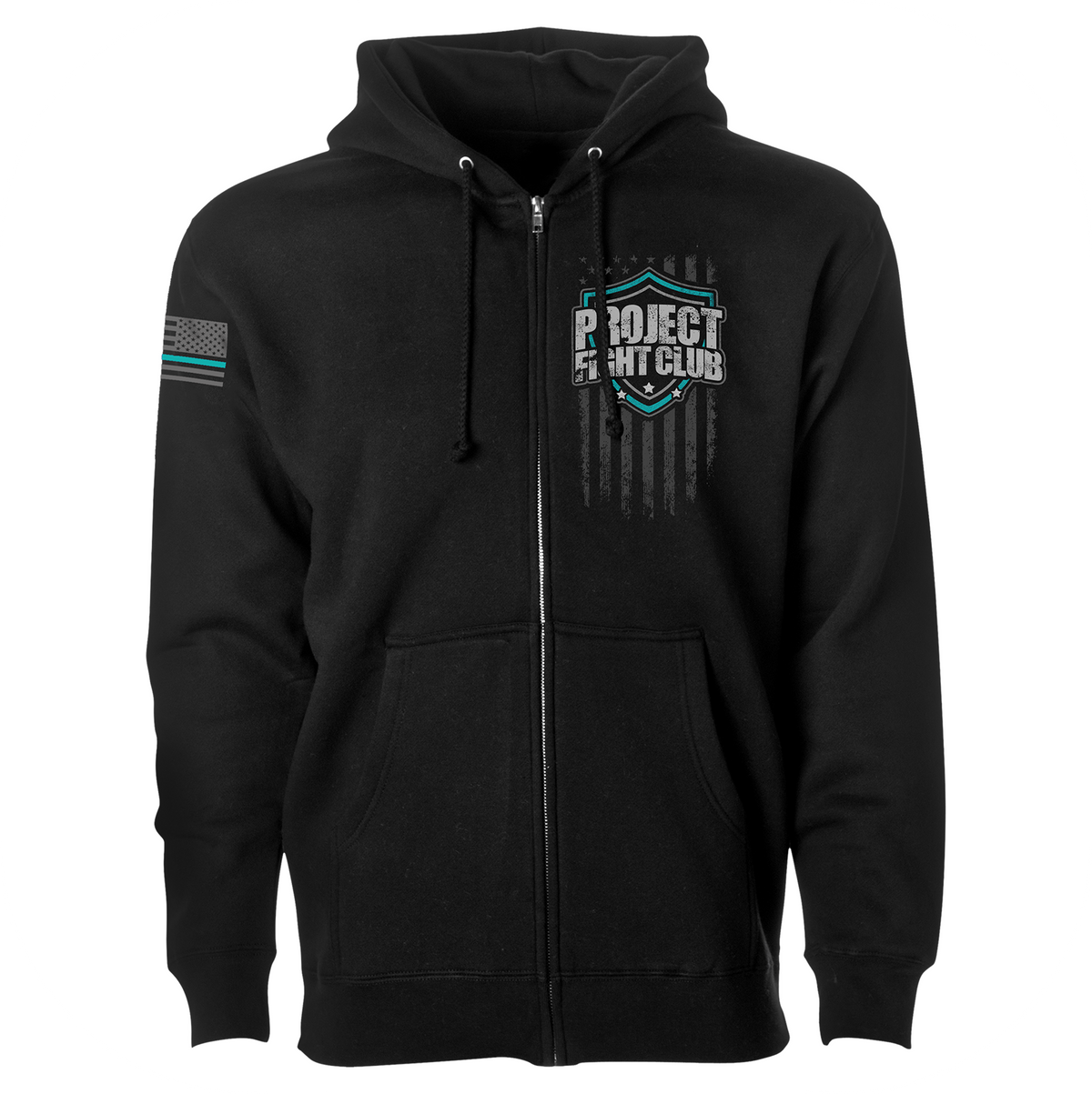 BLACK HEAVYWEIGHT ZIP HOODIE - FIGHT ADDICTION