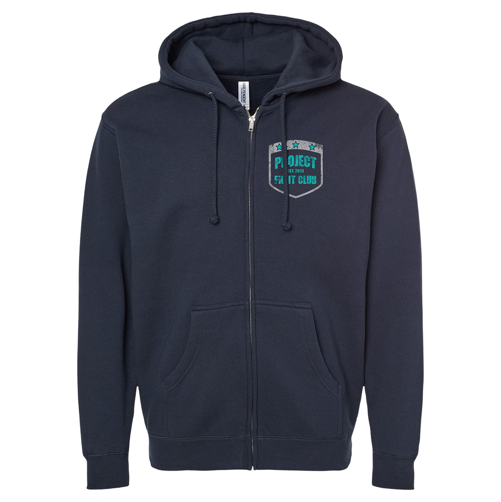 NAVY HEAVYWEIGHT ZIP HOODIE - FIGHT ADDICTION