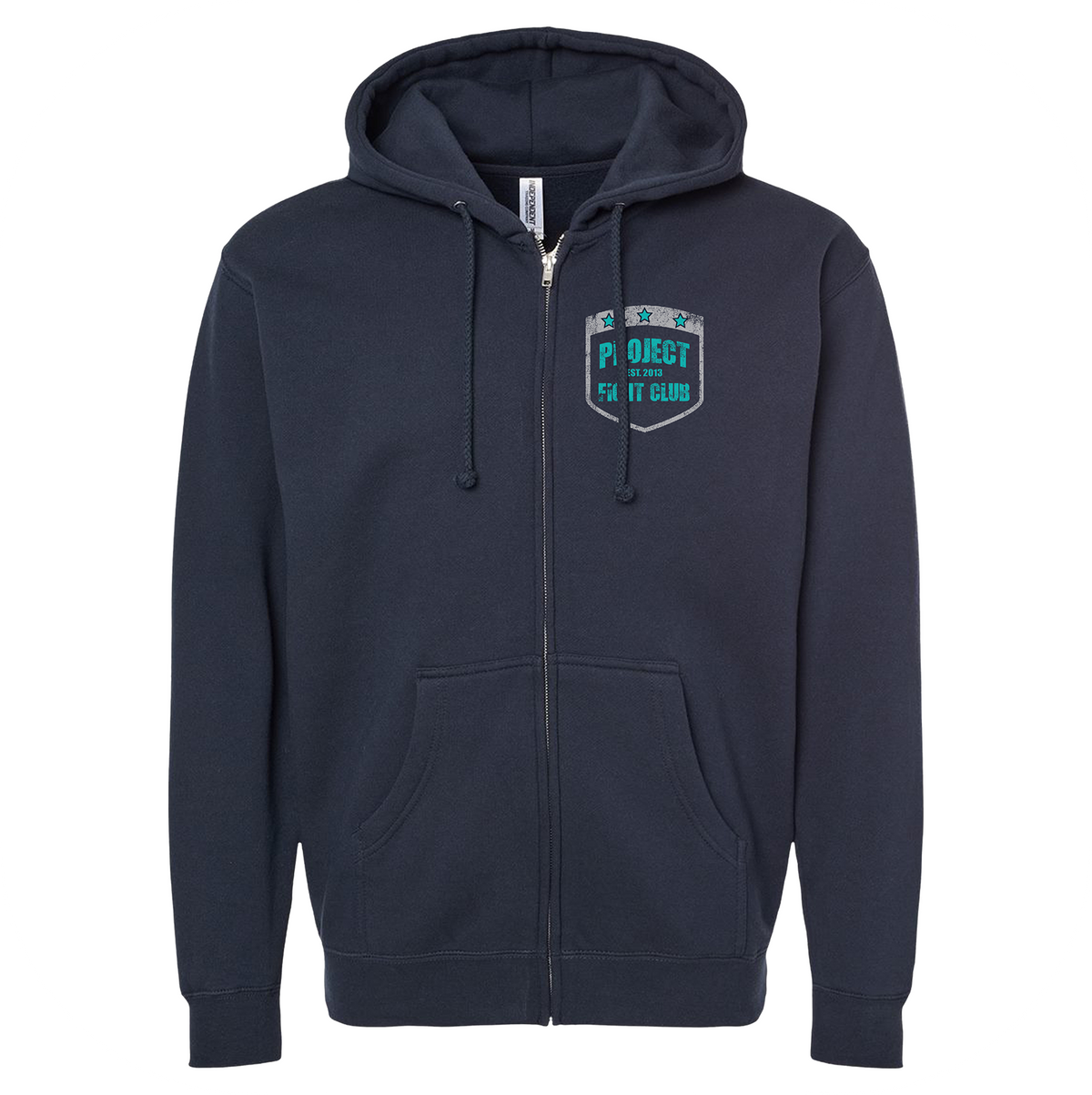 NAVY HEAVYWEIGHT ZIP HOODIE - FIGHT ADDICTION