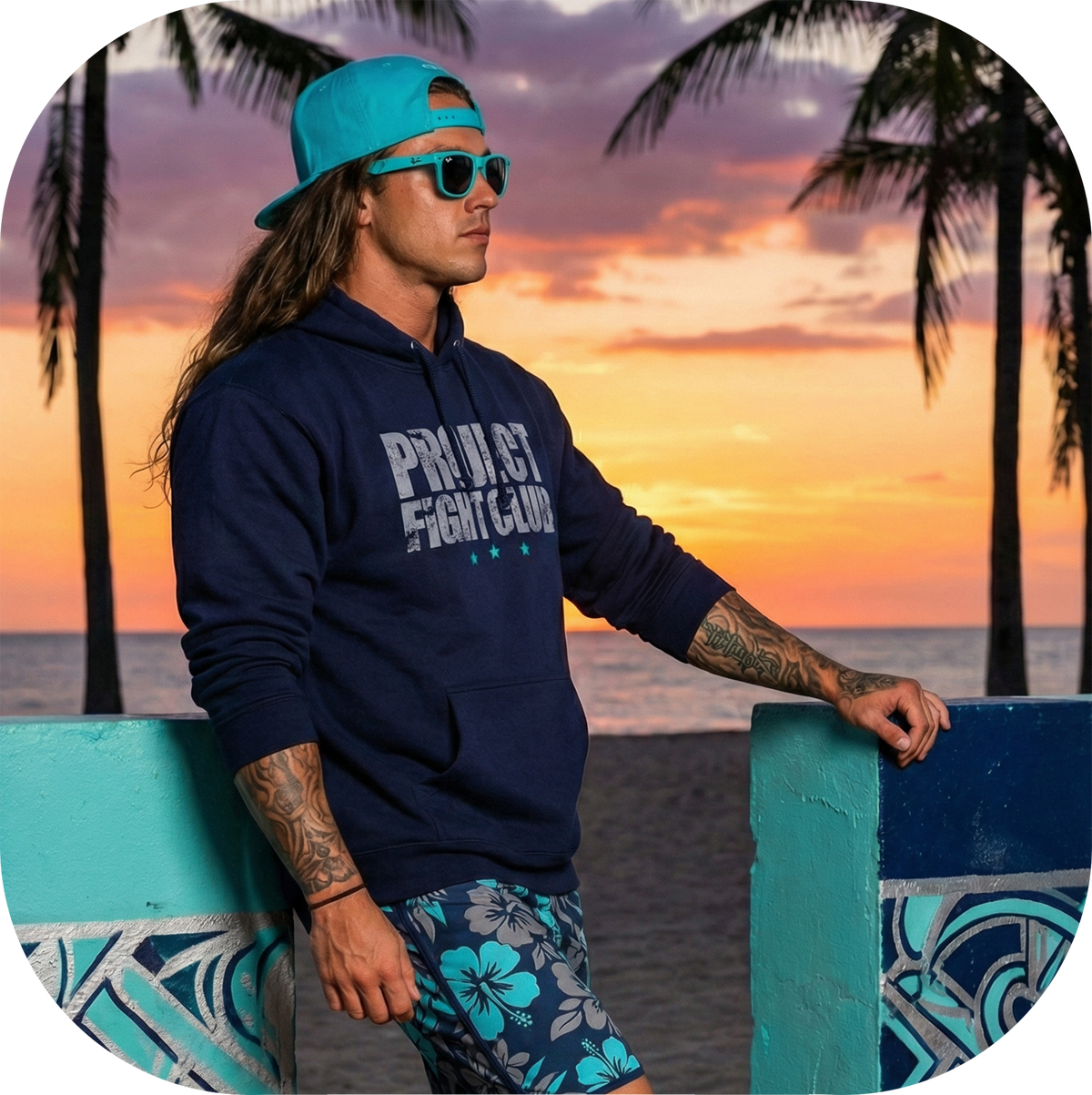 SLATE BLUE HEAVYWEIGHT HOODIE - FIGHT ADDICTION