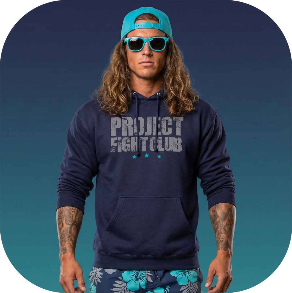SLATE BLUE HEAVYWEIGHT HOODIE - FIGHT ADDICTION
