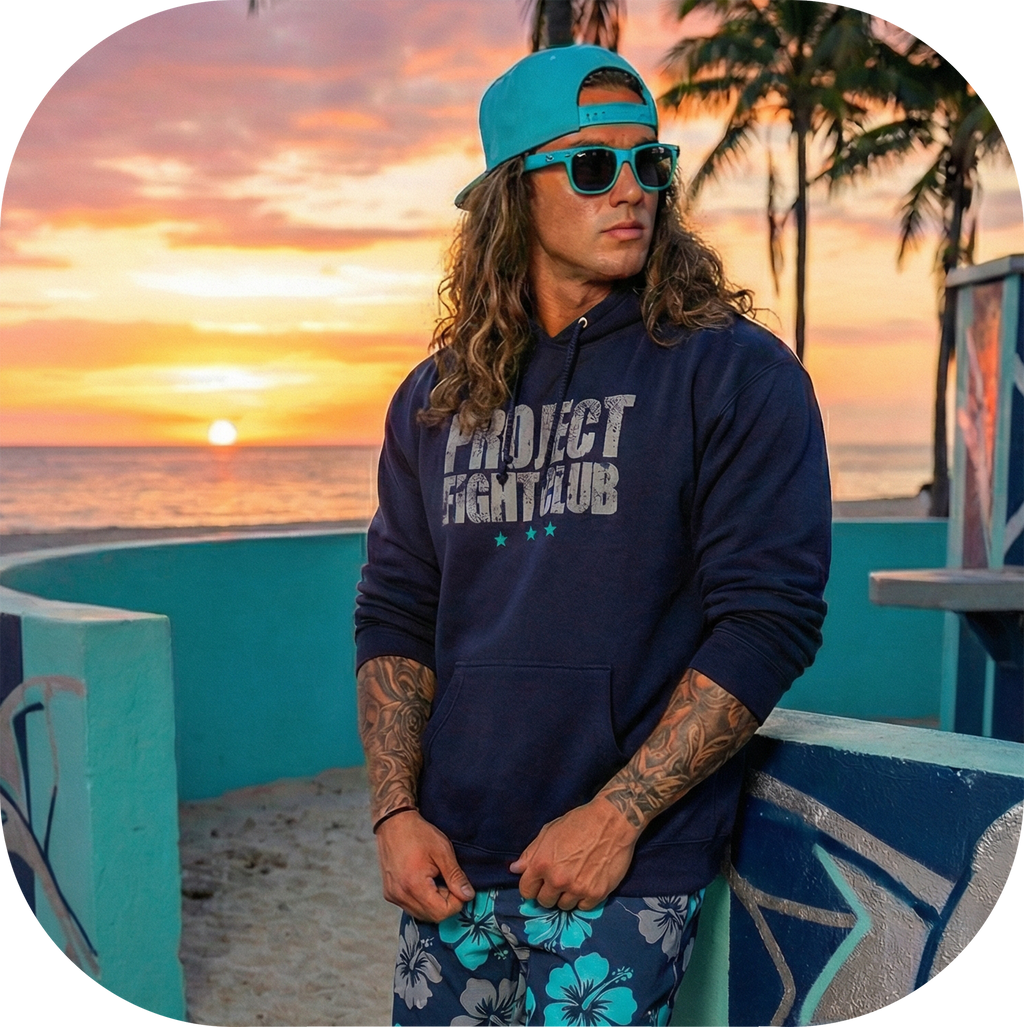 SLATE BLUE HEAVYWEIGHT HOODIE - FIGHT ADDICTION