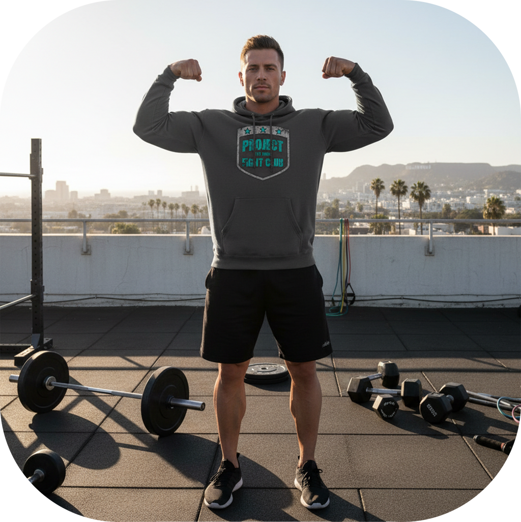 CHARCOAL HEAVYWEIGHT HOODIE #2 - FIGHT ADDICTION