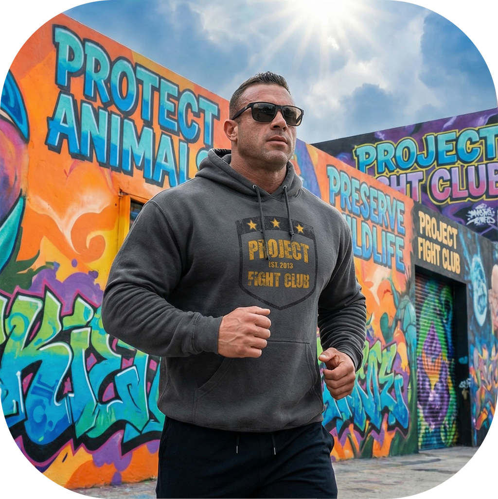CHARCOAL HEAVYWEIGHT HOODIE - PROTECT ANIMALS & WILDLIFE