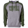GREY & ARMY GREEN RAGLAN HOODIE - HONOR SOLDIERS & VETERANS