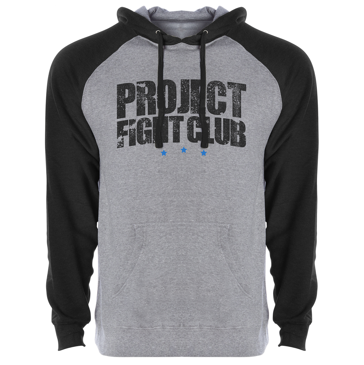 GREY & BLACK MIDWEIGHT RAGLAN HOODIE - SUPPORT POLICE