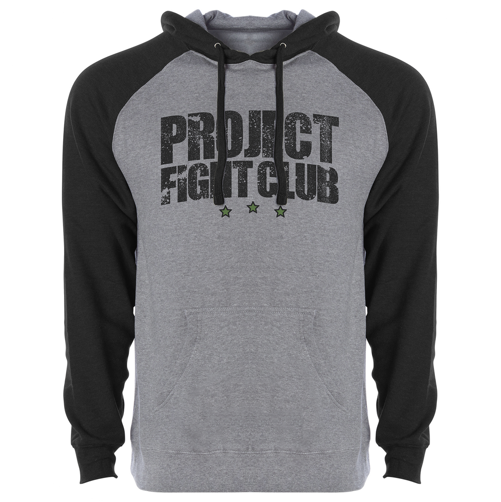 GREY & BLACK RAGLAN HOODIE 2 - HONOR SOLDIERS & VETERANS