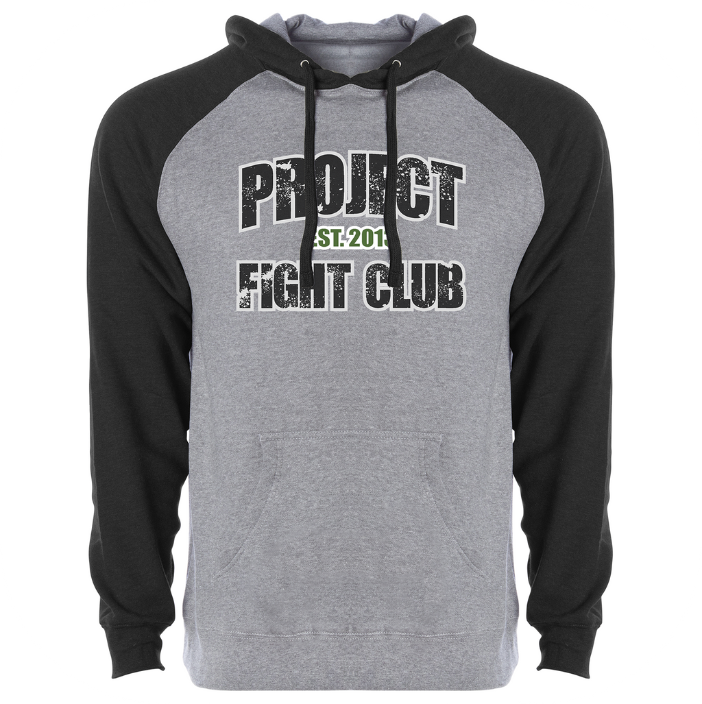 GREY & BLACK RAGLAN HOODIE - HONOR SOLDIERS & VETERANS