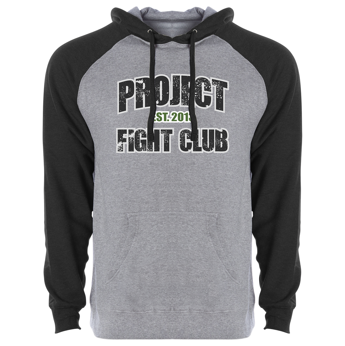 GREY & BLACK RAGLAN HOODIE - HONOR SOLDIERS & VETERANS