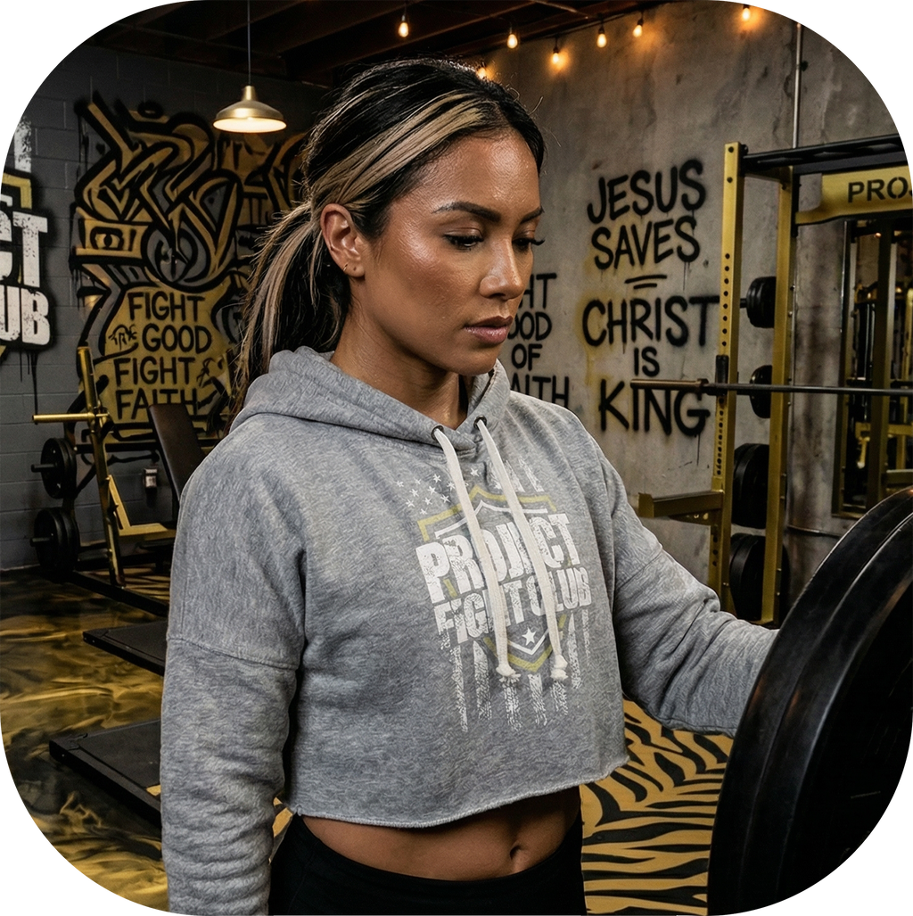 TRIBLEND GREY CROPPED HOODIE #2 - SPREAD CHRISTIANITY