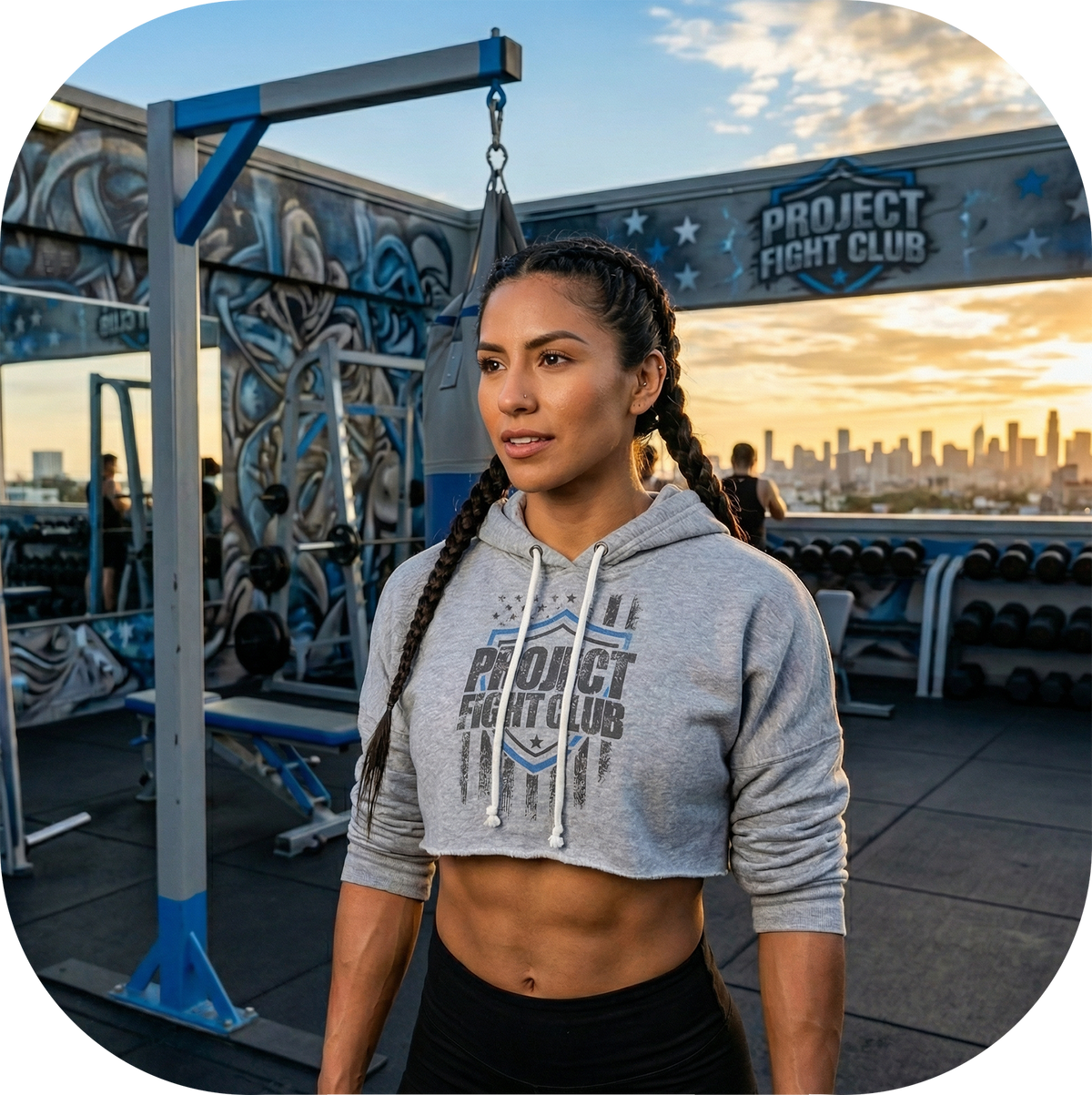 GREY TRI BLEND CROPPED HOODIE 2 - SUPPORT POLICE