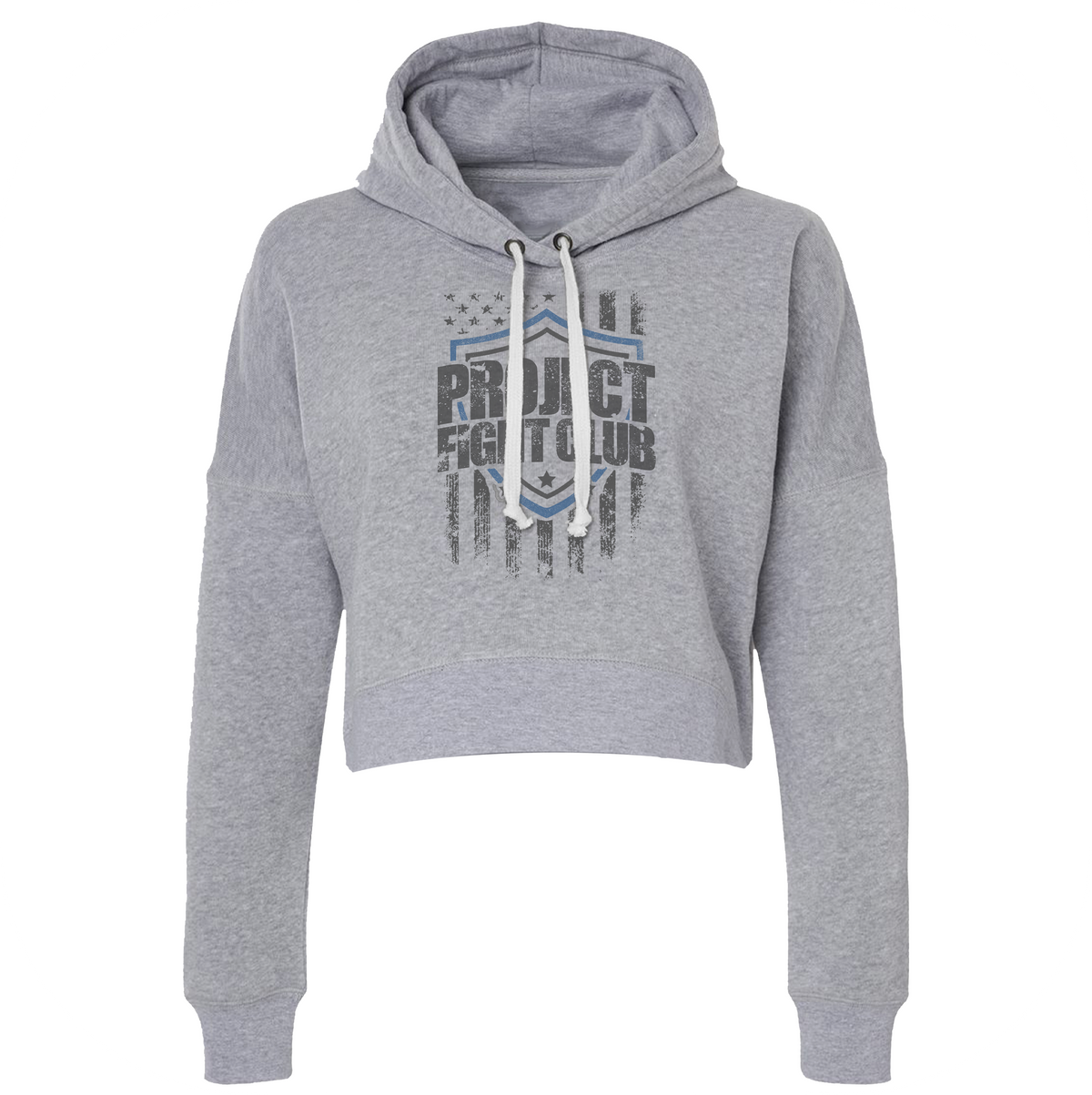 GREY TRI BLEND CROPPED HOODIE 2 - SUPPORT POLICE