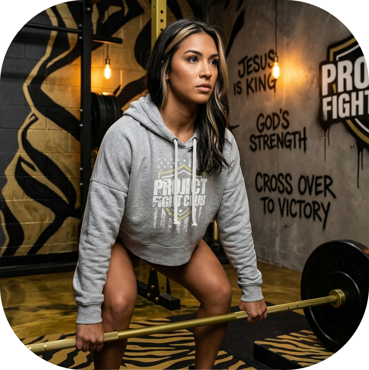 TRIBLEND GREY CROPPED HOODIE #2 - SPREAD CHRISTIANITY