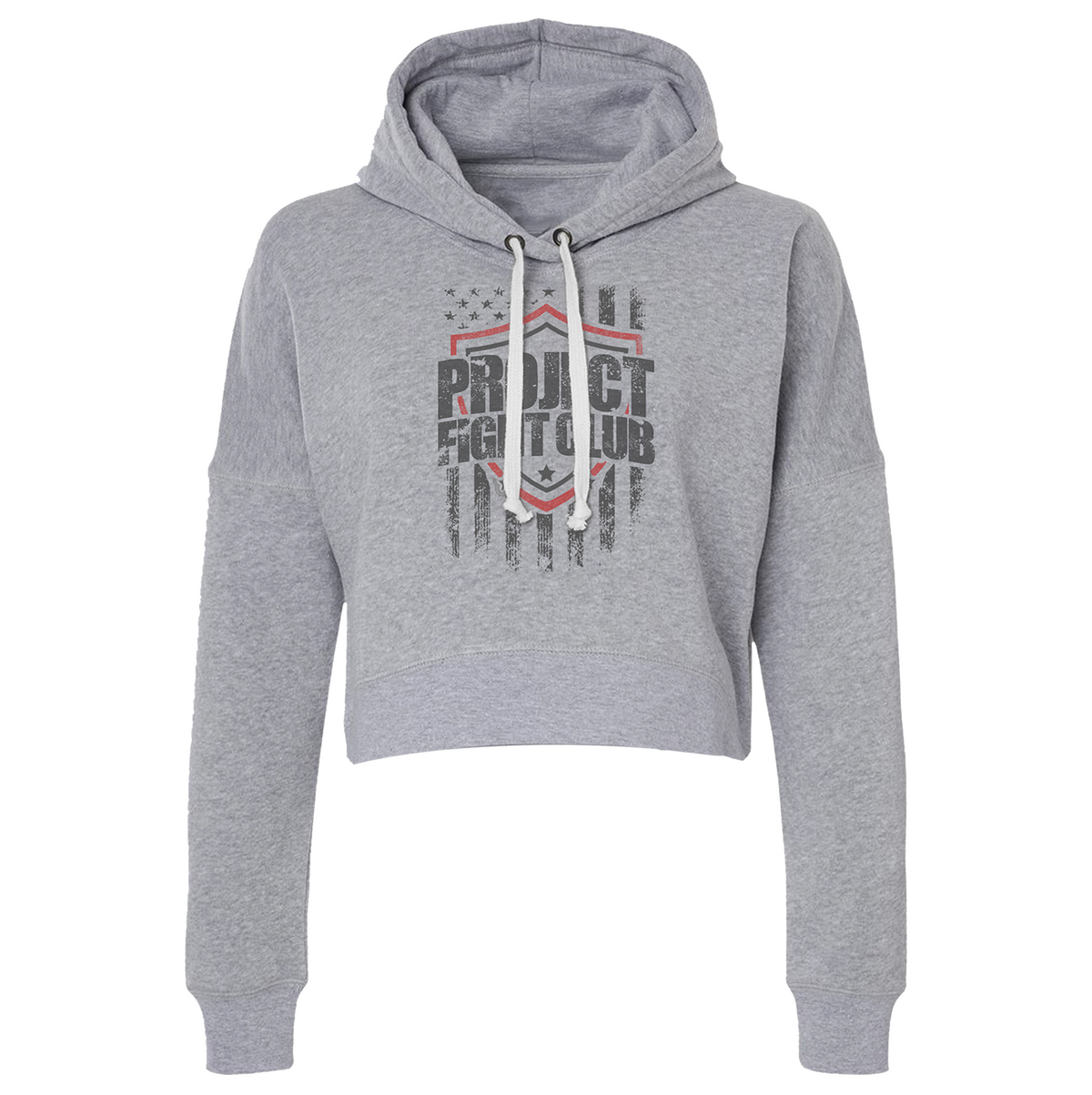 TRIBLEND GREY CROPPED HOODIE #2 - HONOR FIREFIGHTERS & EMTs