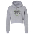 WOMENS GREY TRIBLEND CROP HOODIE 2 - HONOR SOLDIERS & VETERANS
