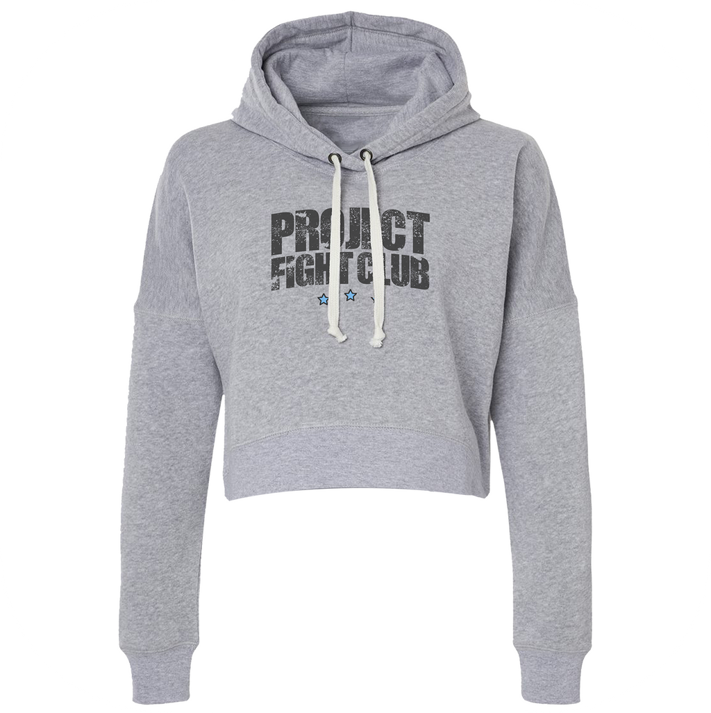 GREY TRI BLEND CROPPED HOODIE 3 - SUPPORT POLICE