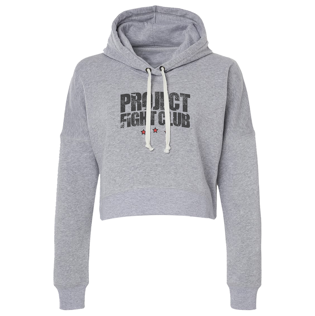 WOMENS GREY CROPPED HOODIE #3 - HONOR FIREFIGHTERS & EMTs