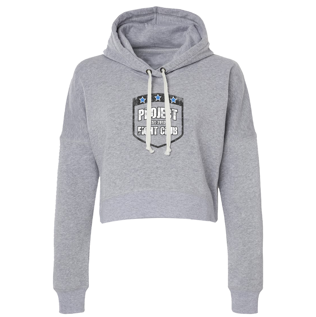 GREY TRI BLEND CROPPED HOODIE 4 - SUPPORT POLICE