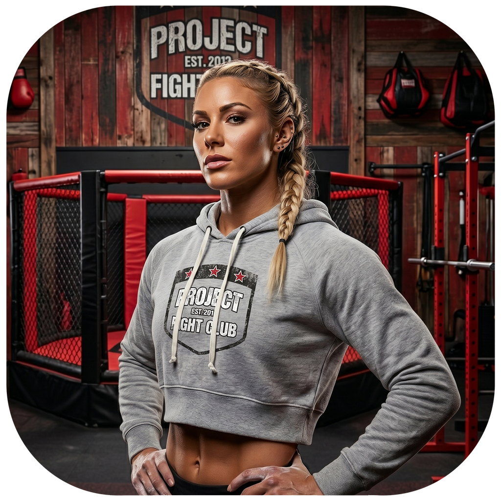 TRIBLEND GREY CROPPED HOODIE - HONOR FIREFIGHTERS & EMTs