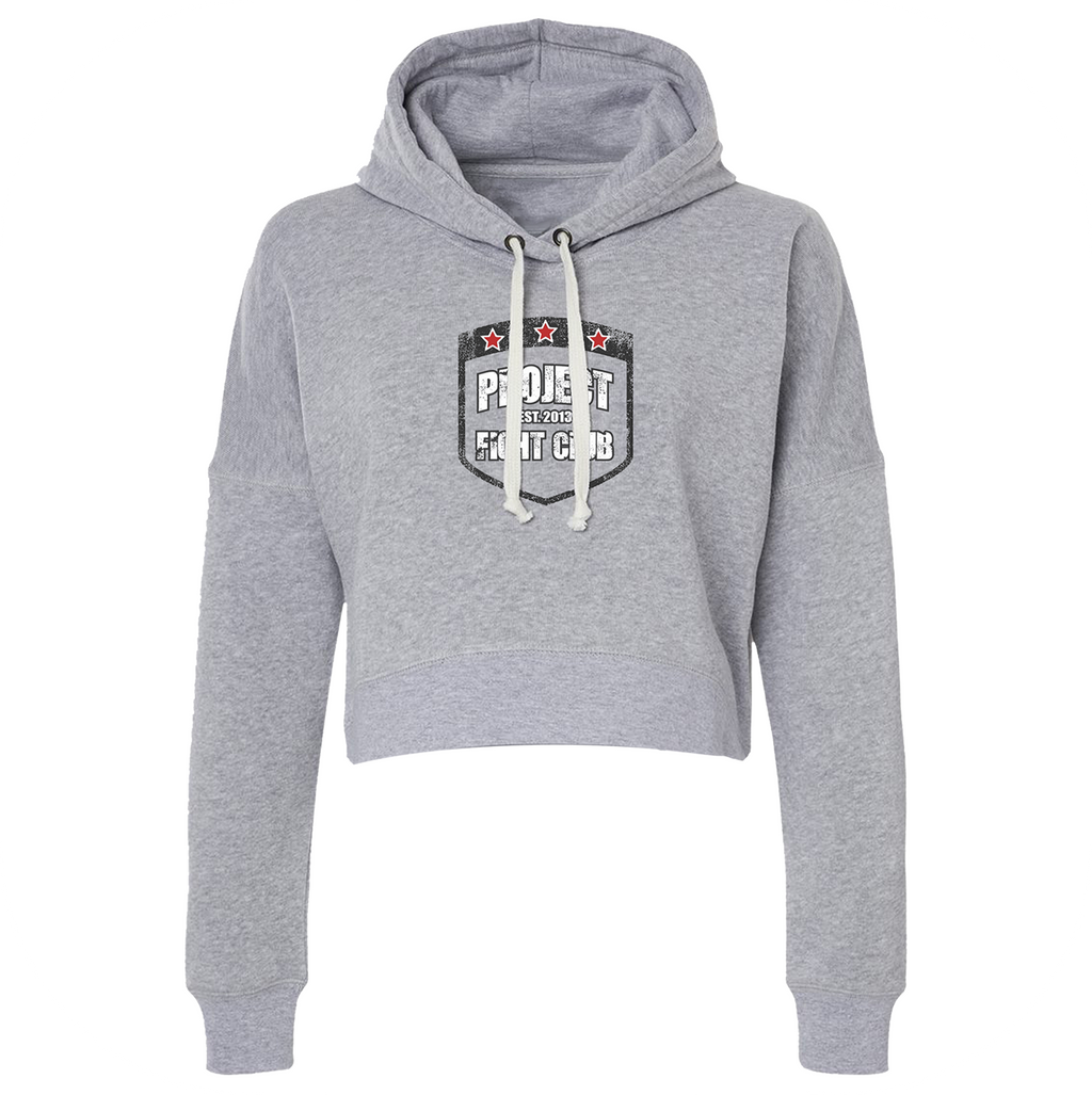 TRIBLEND GREY CROPPED HOODIE - HONOR FIREFIGHTERS & EMTs
