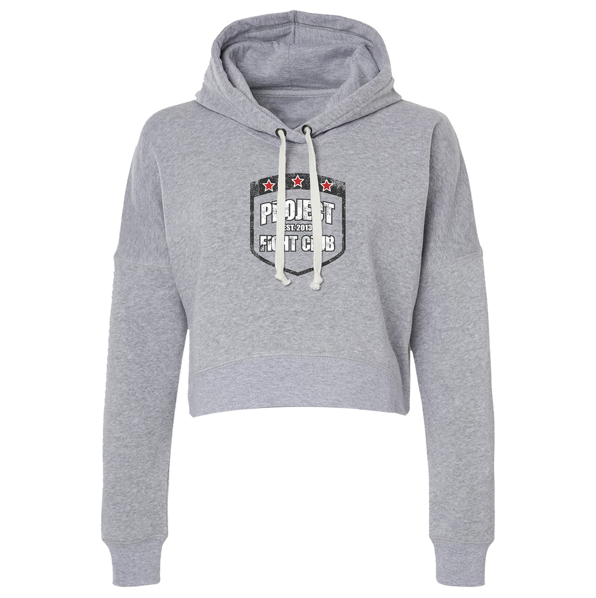 TRIBLEND GREY CROPPED HOODIE - HONOR FIREFIGHTERS & EMTs