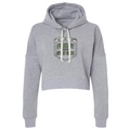 WOMENS GREY TRI BLEND CROP HOODIE - HONOR SOLDIERS & VETERANS
