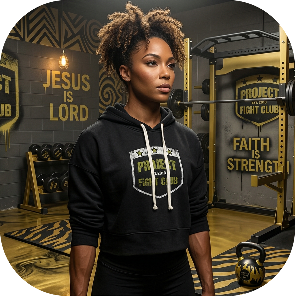 TRIBLEND BLACK CROPPED HOODIE - SPREAD CHRISTIANITY