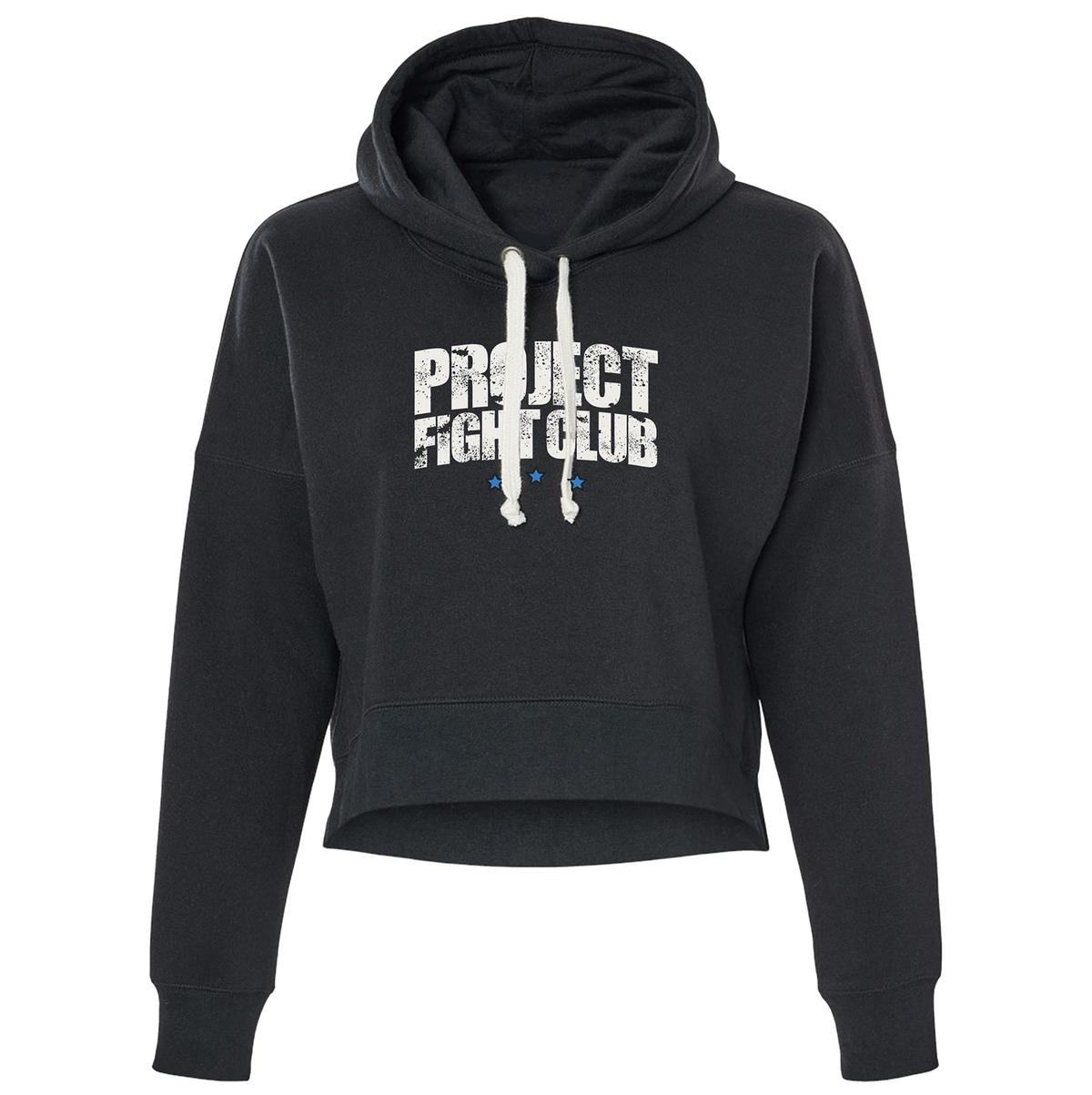 BLACK TRI BLEND CROPPED HOODIE 2 - SUPPORT POLICE