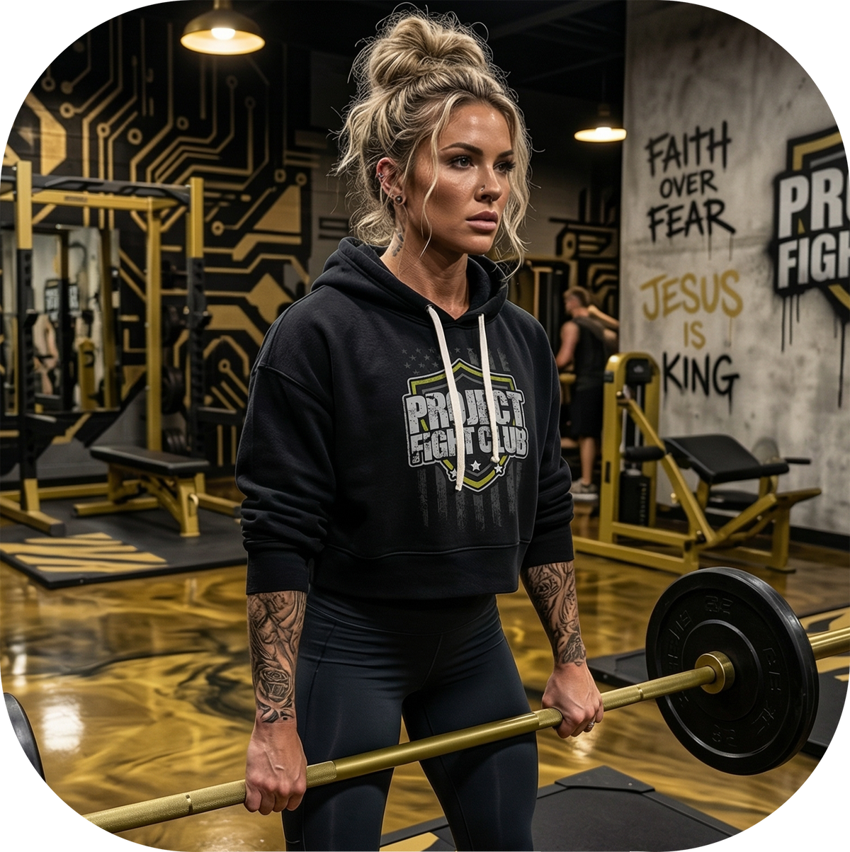 TRIBLEND BLACK CROPPED HOODIE #2 - SPREAD CHRISTIANITY