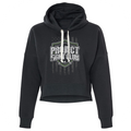 WOMENS BLACK TRI BLEND CROP HOODIE 2 - HONOR SOLDIERS & VETERANS
